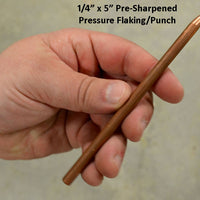 1/4 inch pre sharpened punch for pressure flaking or indirect percussion