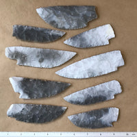 hand flintknapped stone flint knife blade