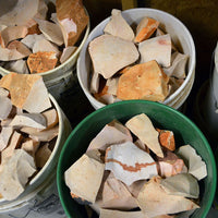 Raw Keokuk chert stone spalls for knapping