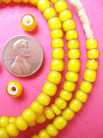 Yellow 'White Heart" Beads