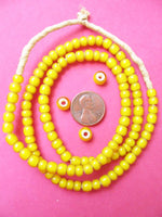 Yellow 'White Heart" Beads