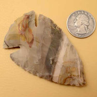 colorful indian arrowhead made from flint jasper and chert