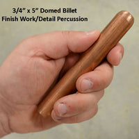 3/4 domed solid copper percussion flintknapping billet tool