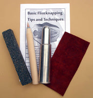 flintknapping tool kit with solid metal billet