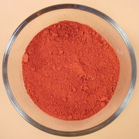 Bright red natural rare earth ochre paint pigment