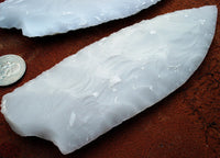 hand flintknapped flint chert stone knife blade