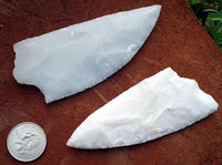 medium hand flintknapped stone flint chert knife blade