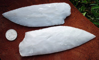 large stone knife blades made by flintknapping