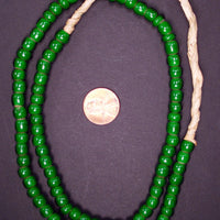watermelon green white heart beads