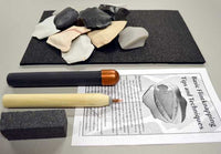 Basic Flintknapping starter kit tools side view
