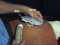 Diagram of angle of percussion thinning strike