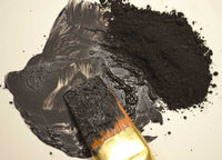 Black natural earth ochre pigment with liquid