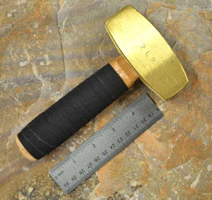 Brass spalling hammer for obsidian and other brittle material