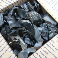 chips and chunks medium box of obsidian and dacite flintknapping stone material