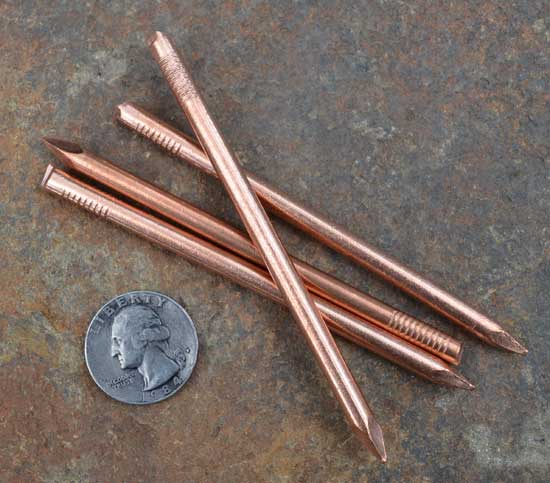 4 pack of clipped 20d, 4 gauge copper nails for delrin flakers