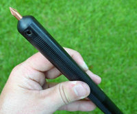 top view of copper nail and set screws for delrin pressure flaker flintknapping tool