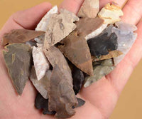 handful of agate and jasper stone arrow heads
