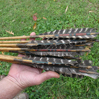 fletching of turkey feathers on traditional scout award arrows