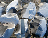 Size comparison of Texas flint nodules for flintknapping