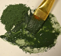 natural green earth ochre paint pigment with liquid