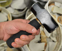 size reference for steel 2 lb spalling hammer for flintknapping