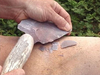 flintknapping novaculite using antler billet