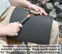 optional flintknapping leg pad in the works flintknapping kit