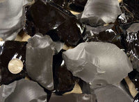 Obsidian and dacite small spalls