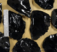 oversize black obsidian flintknapping stone rock supplies
