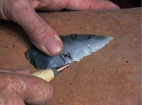 targeting flake removal with pressure flaking