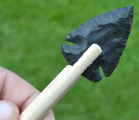 indian arrowhead spear head on large shaft