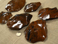 red brown and black banded mahogany obsidian spalls