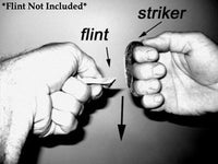 diagram on proper use of steel fire striker to make primitive fire
