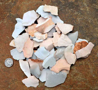 small thing stone and rock flakes for flintknapping arrow points and heads