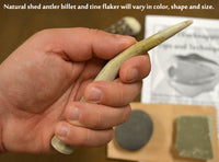 antler tine pressure flaking tool in the traditional knap pack