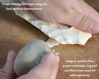 percussion flintknapping using the hammerstone from goknapping traditional knap pack tool kit
