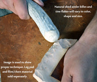 flintknapping using the traditional abo antler billet in the knap pack tool kit