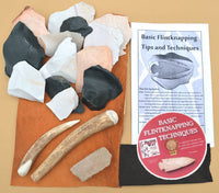 traditional antler abo flintknapping beginner kit with dvd