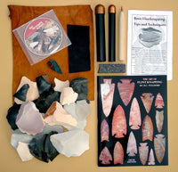 the works flintknapping kit with stone and tools with instructions