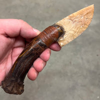 Stone Bladed Knife with Deer Antler Handle - #4 made in 2022