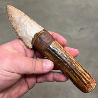 Stone Bladed Knife with Deer Antler Handle - #5 made in 2023
