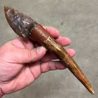 Stone Bladed Knife with Deer Antler Handle - #10 made in 2023
