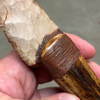 Stone Bladed Knife with Deer Antler Handle - #5 made in 2023