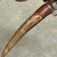 Stone Bladed Knife with Deer Antler Handle - #10 made in 2023