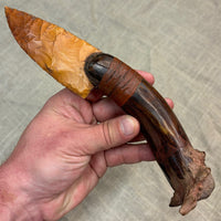 Stone Bladed Knife with Deer Antler Handle - #203
