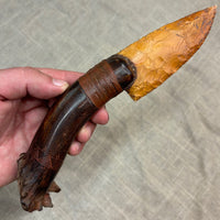 Stone Bladed Knife with Deer Antler Handle - #203
