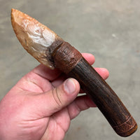 Small Stone Bladed Knife with Deer Antler Handle - #3 made in 2023