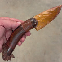 Stone Bladed Knife with Deer Antler Handle - #203
