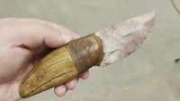 Small Stone Bladed Knife with Deer Antler Handle - #9 made in 2023
