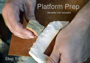 Platform grinding for flintknapping with hammerstones